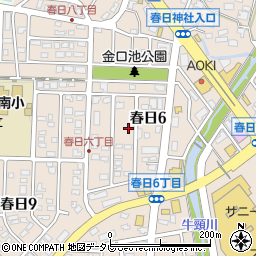 福岡県春日市春日6丁目66周辺の地図