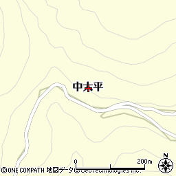 高知県高岡郡越知町中大平周辺の地図