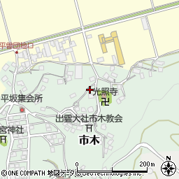 愛媛県大洲市市木周辺の地図