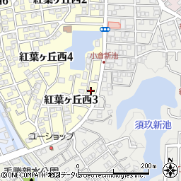 福岡県春日市紅葉ヶ丘西3丁目16周辺の地図