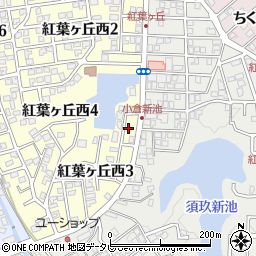 福岡県春日市紅葉ヶ丘西3丁目21周辺の地図