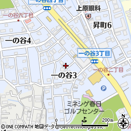 福岡県春日市一の谷3丁目80周辺の地図