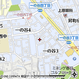 福岡県春日市一の谷3丁目49周辺の地図