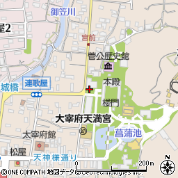太宰府神社のクス周辺の地図