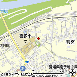 愛媛県大洲市若宮233-1周辺の地図