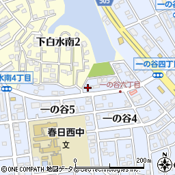 福岡県春日市一の谷6丁目周辺の地図