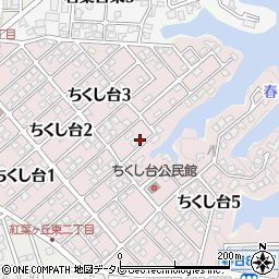 福岡県春日市ちくし台3丁目68周辺の地図