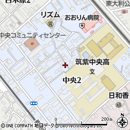 福岡県大野城市中央周辺の地図
