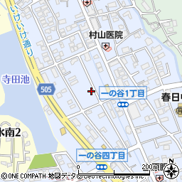 福岡県春日市一の谷1丁目周辺の地図