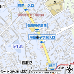 福岡鶴田郵便局周辺の地図