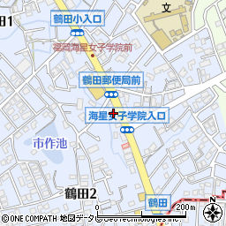 福岡鶴田郵便局周辺の地図