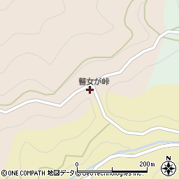 瞽女ケ峠周辺の地図