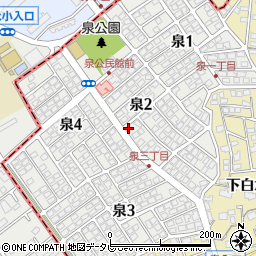 福岡県春日市泉周辺の地図