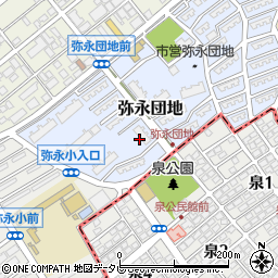 福岡県福岡市南区弥永団地5周辺の地図