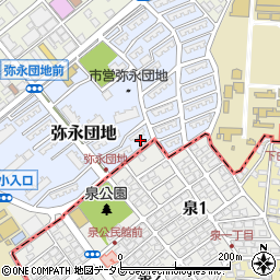 福岡県福岡市南区弥永団地44周辺の地図