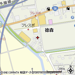 愛媛県大洲市徳森288-1周辺の地図