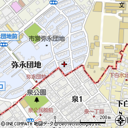 福岡県福岡市南区弥永団地25周辺の地図