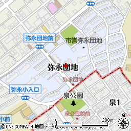 福岡県福岡市南区弥永団地34周辺の地図
