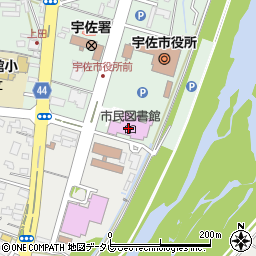 宇佐市民図書館周辺の地図