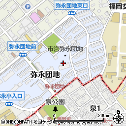 福岡県福岡市南区弥永団地40周辺の地図