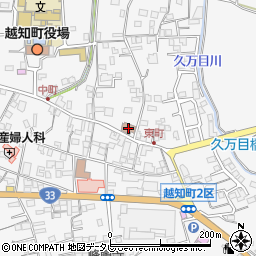 越知郵便局周辺の地図