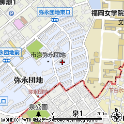福岡県福岡市南区弥永団地21周辺の地図