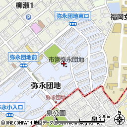 福岡県福岡市南区弥永団地32周辺の地図