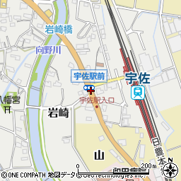 宇佐駅入口周辺の地図