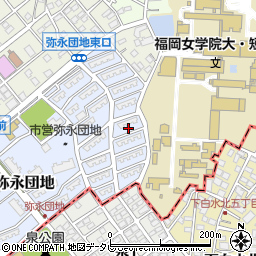 福岡県福岡市南区弥永団地20周辺の地図