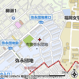 福岡県福岡市南区弥永団地13周辺の地図