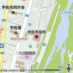宇佐市役所周辺の地図