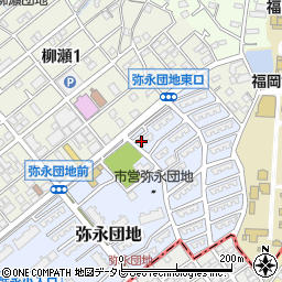 福岡県福岡市南区弥永団地12周辺の地図