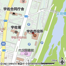 宇佐市役所周辺の地図