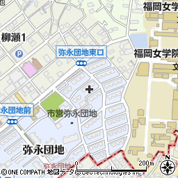 福岡県福岡市南区弥永団地14周辺の地図