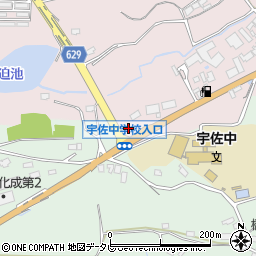 ローソン宇佐和気店周辺の地図