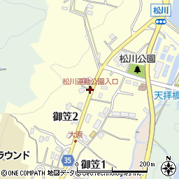 松川運動公園入口周辺の地図