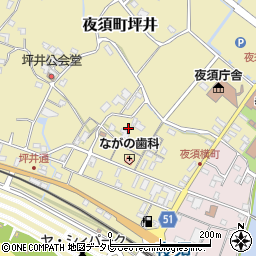 高知県香南市夜須町坪井周辺の地図