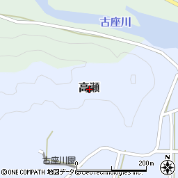 和歌山県東牟婁郡古座川町高瀬周辺の地図