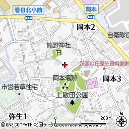 岡本公園トイレ周辺の地図