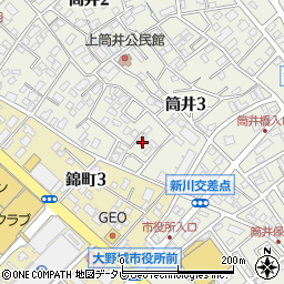 福岡県大野城市筒井3丁目2-41周辺の地図