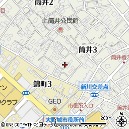 福岡県大野城市筒井3丁目2-4周辺の地図