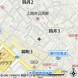 福岡県大野城市筒井3丁目2周辺の地図