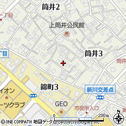 福岡県大野城市筒井3丁目2-6周辺の地図