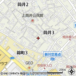 福岡県大野城市筒井3丁目2-30周辺の地図