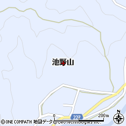 和歌山県東牟婁郡古座川町池野山周辺の地図