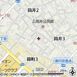福岡県大野城市筒井3丁目2-16周辺の地図