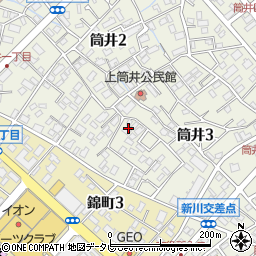 福岡県大野城市筒井3丁目2-17周辺の地図