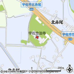 宇佐念法寺周辺の地図