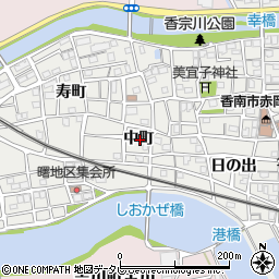 高知県香南市赤岡町中町周辺の地図
