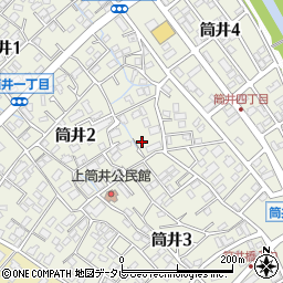 福岡県大野城市筒井周辺の地図